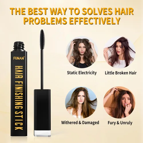 Vista 3 de FUNAN Barra de Acabado para el Cabello, Stick para Cabello con Frizz, Crema para Cabello Quebradizo Pequeño, No Grasoso y No Pegajoso Negro