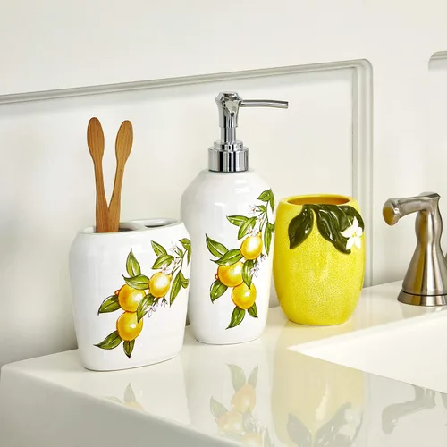 Vista 5 de Vern Yip by SKL Home Citrus Grove - Porta cepillos de dientes, color blanco