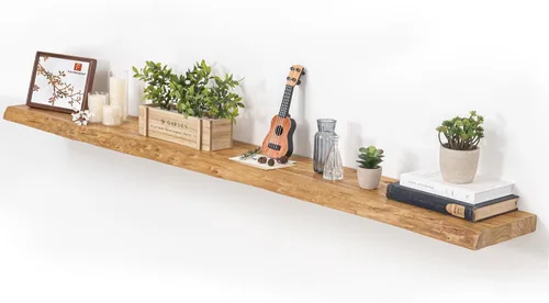 Vista 71 de Estantes flotantes para decoración de pared, estantes rústicos de madera recuperada de 24 x 8 pulgadas, estantes de montaje en pared resistentes