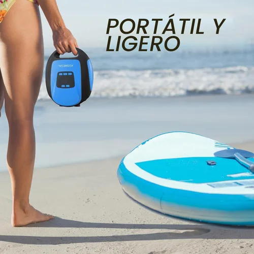 Vista 6 de Paddle Board Pump Electric Portable, KOSMEGAL SUP Pump for Paddleboard, Professional 20PSI Air Compressor with Auto-Off, Deflation Function and 12V