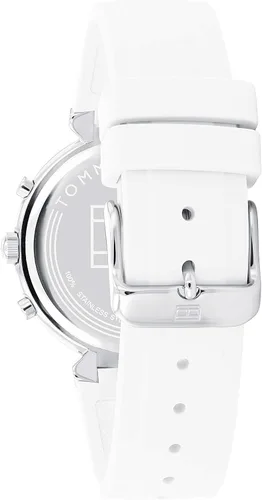 Vista 3 de Tommy Hilfiger Reloj de cuarzo de acero inoxidable para mujer con correa de silicona blanco 12 Modelo 1782342 Blanco Reloj de cuarzo