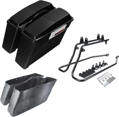 Vista 34 de Kit de soporte de conversión para alforjas extendidas de 4" TCMT, compatible con Harley Heritage Softail Fatboy FLSTF Breakout 1984-2017, negro