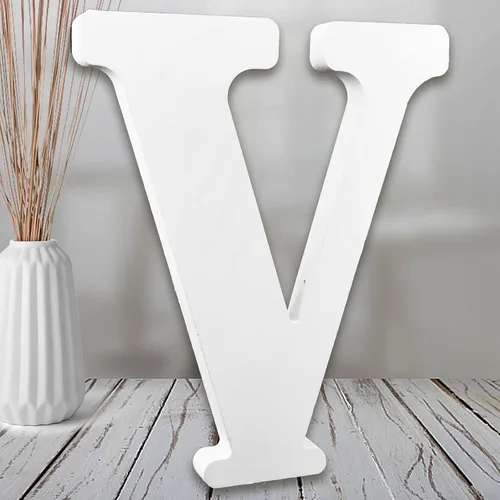 Vista 21 de AOCEAN Letras de madera blanca de 8 pulgadas, letras de madera sin terminar para pared, letras decorativas de pie en rodajas, decoración de tablero