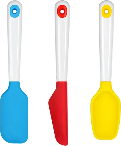 Vista 7 de Webake Juego de espátulas de tortilla de silicona, grandes y pequeñas, resistentes al calor, antiadherentes, aptas para lavavajillas