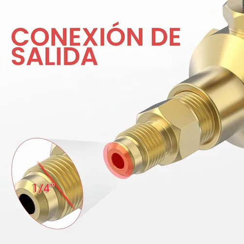Vista 4 de YESWELDER Medidor de flujo de nitrógeno 1/4" SAE Flare Inlet 0-70SCFH 50PSI Indicador de flujo de nitrógeno para soldar