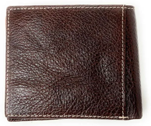 Vista 2 de Billetero doble corto de cuero genuino de alta calidad, carteras vaqueras premium