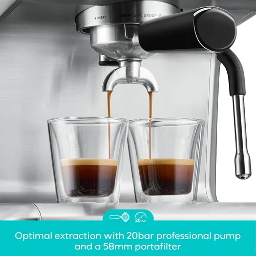 Vista 4 de CASABREWS Ultra Pro 20 Bar Espresso Machine with Fast Heating System Silver