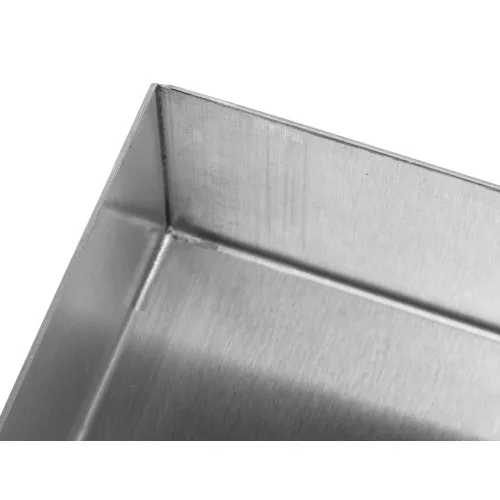 Vista 4 de HUBERT Bandeja de alimentos con bandejas de doble asa de acero inoxidable - 15" de largo x 9" de ancho x 2" de alto