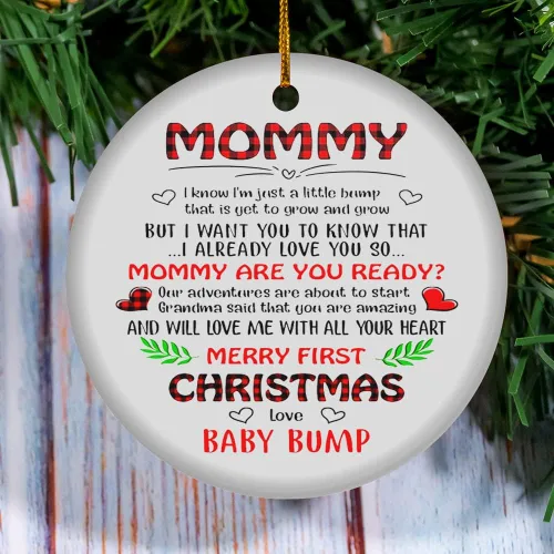 Vista 12 de Adorno personalizado para el árbol de Navidad para la primera Navidad, regalo para el nuevo padre de la madre de la protuberancia, adorno