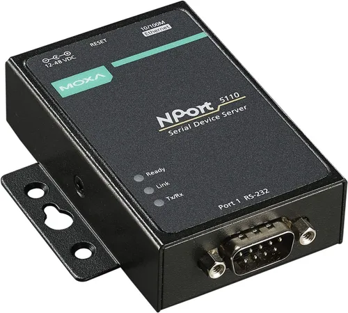 Vista 2 de MOXA Servidor de dispositivos serie de puertos NPort 5110-1, Ethernet 10/100, RS232, DB9 macho