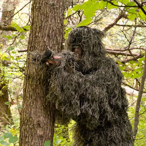 Vista 6 de VIVO Ghillie ropa de caza de camuflaje para el bosque- Traje (4 piezas)