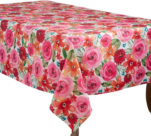 Vista 5 de SARO LIFESTYLE Mantel floral de Santa Mónica, multicolor, 65 x 104 pulgadas