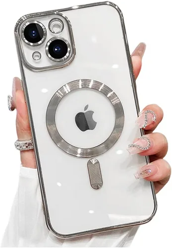 Vista 13 de Funda magnética para iPhone 12 Pro Max transparente compatible con MagSafe Funda protectora de lente de cámara integrada para iPhone 12 Pro Max