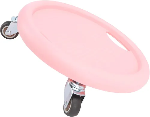 Vista 7 de Tabla de ejercicios abdominales, equipo de entrenamiento abdominal, patineta unisex para ejercicios abdominales, 4 rodillos de 360 grados con Rosado