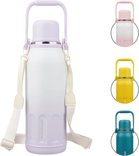 Vista 18 de BJPKPK - Botellas de agua termoaisladas de 27 onzas con tapa y asa de transporte, botellas de agua de acero inoxidable libres de BPA para la Verde
