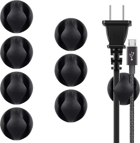 Vista 11 de BEADNOVA Clips para cables, organizador de cables, soporte para cables adhesivos, 1 ranuras para accesorios de carga de automóvil, PC, oficina