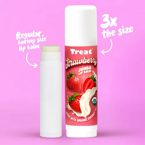 Vista 2 de TREAT BEAUTY Bálsamo labial orgánico de fresa, 0.5 onzas