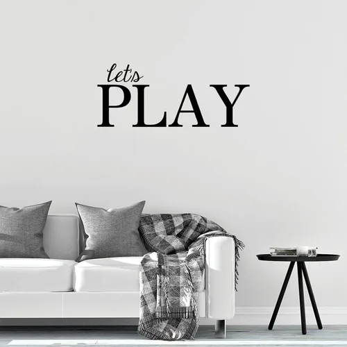 Vista 5 de Calcomanías murales Art Decor Let's Play, calcomanía de vinilo para decoración de pared del hogar, calcomanías de pared extraíbles para sala