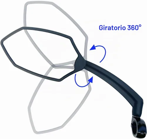 Vista 4 de Hafny Nuevo espejo para manubrio de bicicleta, lente de vidrio HD, espejo retrovisor ajustable y giratorio para bicicleta, resistente a explosiones