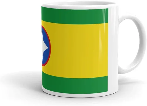 Vista 2 de Bandera de Bucaramanga Santander - Taza de café de cerámica blanca