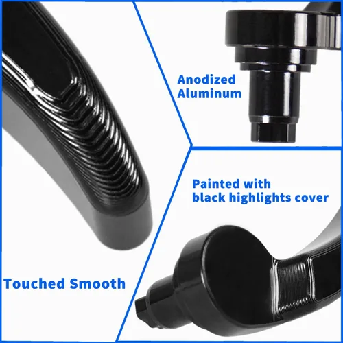 Vista 4 de Kit de Pestillo Negro de Alforja de Motocicleta Elevador de Alforja Compatible con Harley Davidson Touring Street Glide, Electra Glide, Road King