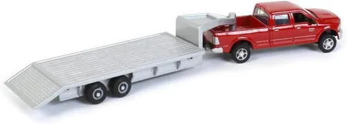 Vista 3 de ERTL Dodge Pickup con remolque de fundición y fardos, escala 1:64 ZFN14855
