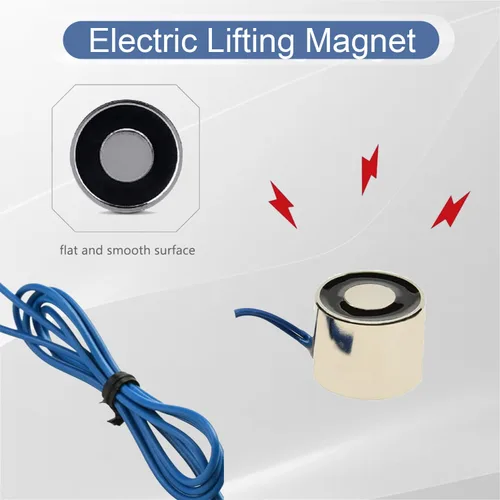 Vista 7 de Heyiarbeit 12V DC 50N Imán de elevación eléctrica electroimán solenoide Ascensor Holding 25mmx20mm