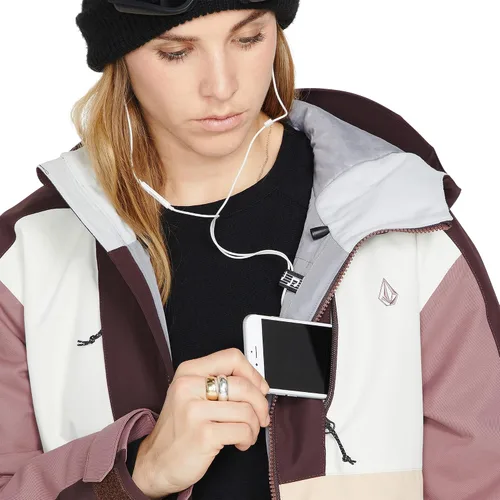 Vista 6 de Volcom Rossland - Chaqueta con capucha para mujer con aislamiento para snowboard y esquí