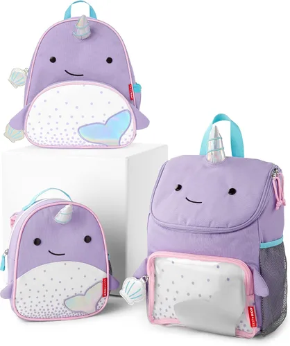 Vista 3 de Skip Hop Mini mochila para bebés niños y niñas, Narwhal, paquete de 3
