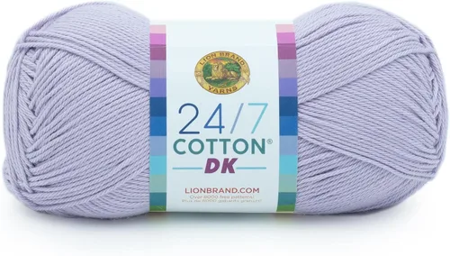 Vista 13 de Lion Brand Yarn Estampados DK de algodón 24/7, hilo para tejer, ganchillo y manualidades, azul, paquete de 1 Cotton Yarn for Knitting, Crochet