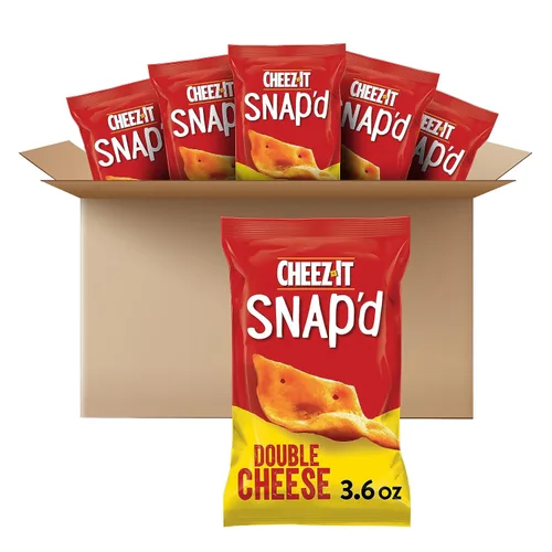 Vista 13 de Cheez-It Snap'd - Pasabocas horneados de doble queso, bolsa de 3.6 onzas (paquete con 6 bolsas)