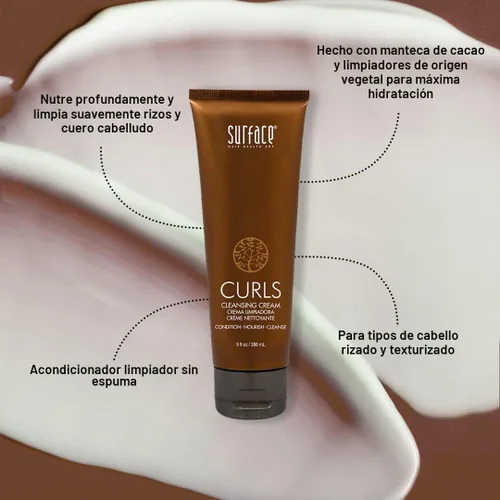 Vista 2 de SURFACE Crema limpiadora para rizos de cabello – define, añade brillo y proporciona longevidad de estilo sin encrespamiento – 6 onzas líquidas