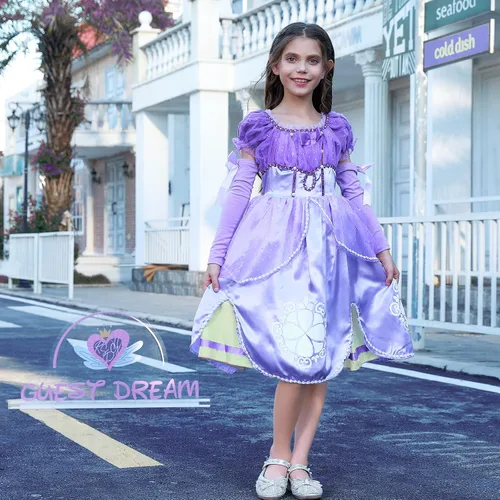 Vista 2 de guest dream Disfraz de princesa para niñas disfraz de princesa con accesorios para fiesta Halloween Navidad cosplay