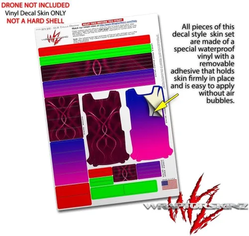 Vista 4 de Skin Decal Wrap 2 Pack para DJI Ryze Tello Drone Abstract 01 Rosa DRONE NO INCLUIDO