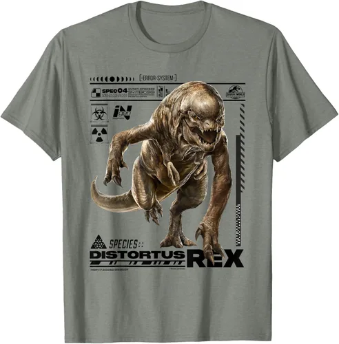 Vista 10 de Jurassic World Rebirth Distortus Rex Ingen Species File Camiseta Gris Oscuro