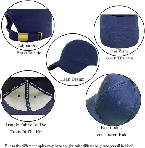 Vista 77 de Gorra de béisbol 100% algodón clásico deportivo casual gorra de golf Sunhat tamaño ajustable
