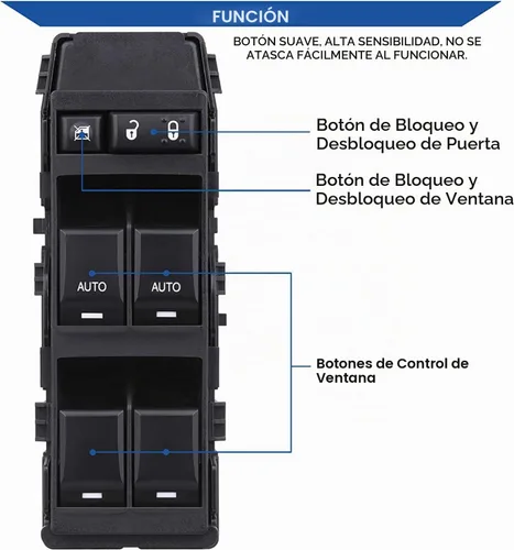Vista 4 de Obaee Interruptor eléctrico de ventana compatible con Jeep Commander/Grand Cherokee 2006-2010, Chrysler Aspen/Chrysler 200/300/Sebring, Dodge