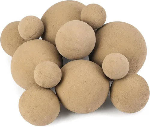 Vista 23 de Stanbroil Paquete de 12 bolas de cerámica, bolas mixtas de 4 tamaños para chimenea, accesorio moderno para chimenea interior o exterior, hogueras