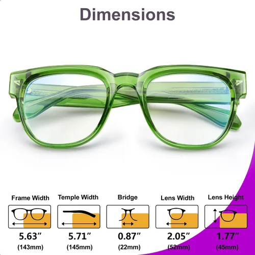 Vista 8 de VISOONE Blue Light Blocking Glasses Men Women Square Frame TR90 Clear Lens Computer Screen Protector Eyeglasses Work Study Gaming UV Daily Outdoor