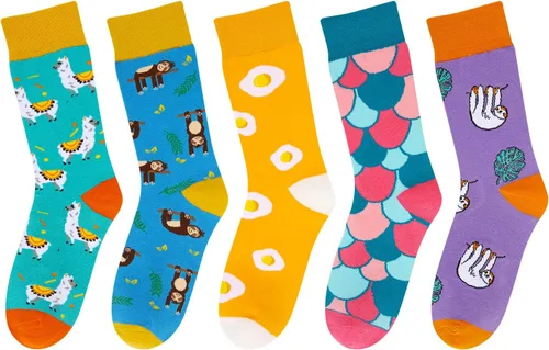 Vista 8 de Benefeet Sox Calcetines de algodón con estampado de girasoles para mujer, divertidos y bonitos calcetines de algodón con estampado floral
