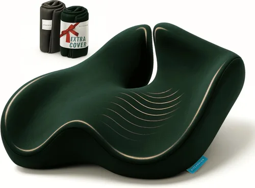 Vista 11 de SitCushion Cojín ergonómico de asiento para aliviar el dolor de ciática y coxis – Cojín extragrande de espuma viscoelástica para silla de oficina