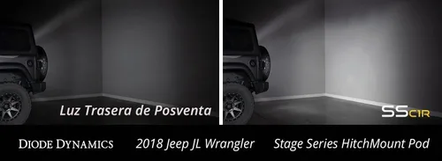 Vista 8 de Kit de luz de reversa Diode Dynamics HitchMount compatible con Jeep Wrangler 2018-2026, C1