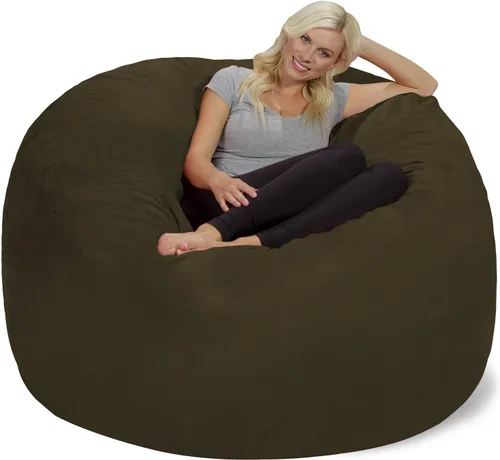 Vista 17 de Chill Sack Bean Bag Funda para silla, 3 pies, microgamuza - Oliva