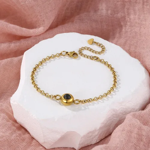 Vista 3 de JewelOra Pulseras personalizadas con imagen en el interior, pulsera de fotos personalizada para mujeres, pulseras de proyección personalizadas
