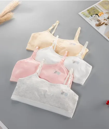 Vista 5 de Sujetadores de entrenamiento para niñas con almohadillas, correas ajustables en la espalda de malla