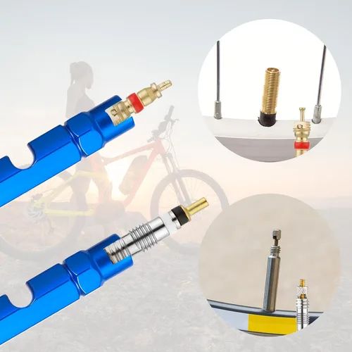 Vista 3 de 20 piezas de núcleo de válvula para Presta y Schrader, kit de repuesto de bicicleta de núcleo de válvula sin cámara con núcleo de válvula de metal