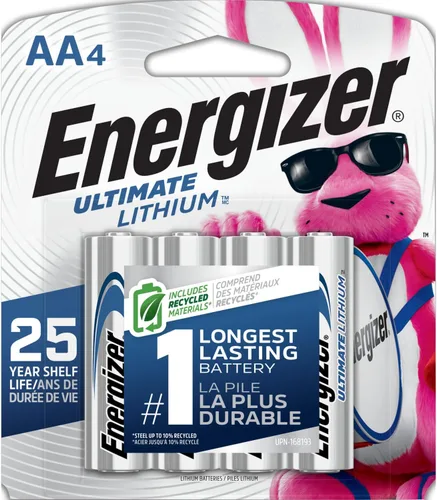 Vista 8 de Energizer Ultimate Lithium AA Baterías (paquete de 4), Baterías de litio doble A de 1.5V