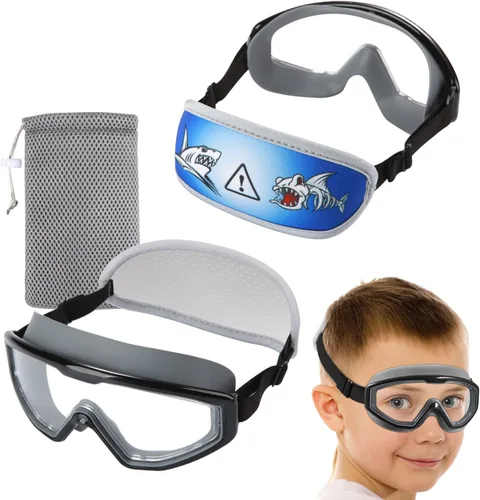 Vista 15 de Kids Goggles Swimming 4-7,Kids Goggles Fabric Strap,Wide View Swimming Goggles for Toddler