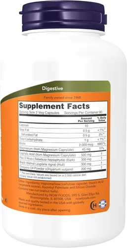 Vista 2 de NOW Foods - Candida Support - 180 cápsulas vegetarianas (paquete de 1)