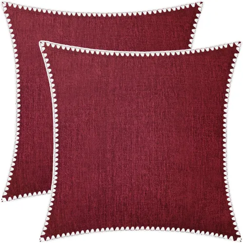 Vista 29 de BRAWARM Fundas de almohada 40x40 cm - Paquete de 2 fundas de almohada de chenilla negra, fundas de almohada de chenilla suave teñida sólida